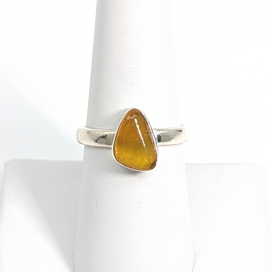Amber Polished Ring Sz 8 #SK8513 - $75
