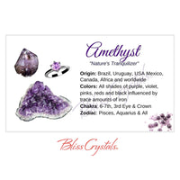 Thumbnail for AMETHYST Crystal Information Card Double sided #HC10