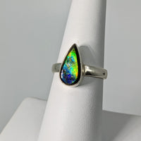 Thumbnail for Ammolite Teardrop Sterling Silver Ring Sz. 6 #SK8328 - $135