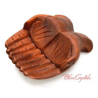 Thumbnail for Balinese WOOD OFFERING Hands 8 Hand Carved Bowl for Altar 