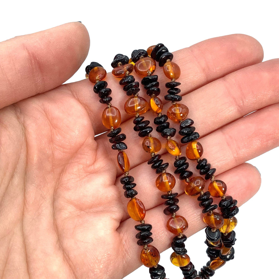 Bi-Color Amber Necklace 26 (17g) #SK5611