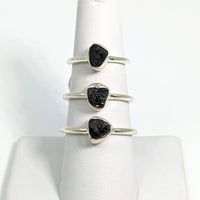 Thumbnail for Black Tourmaline Dainty Natural Stackable Crystal Ring.925 