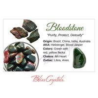 Thumbnail for BLOODSTONE Crystal Information Card Double sided #HC54