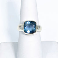 Thumbnail for Blue Fluorite Faceted Ring Sz 6.25 #SK9147 - $69