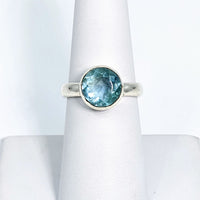 Thumbnail for Blue Fluorite Faceted Ring Sz 6.5 #SK9146 - $69