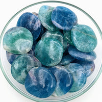 Thumbnail for Blue Fluorite Palmstone #SK5940