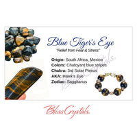 Thumbnail for BLUE TIGER’S EYE Crystal Information Card Double sided #HC97