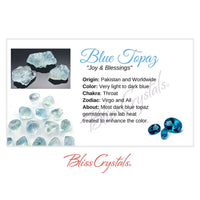 Thumbnail for BLUE TOPAZ Crystal Information Card Double sided #HC129