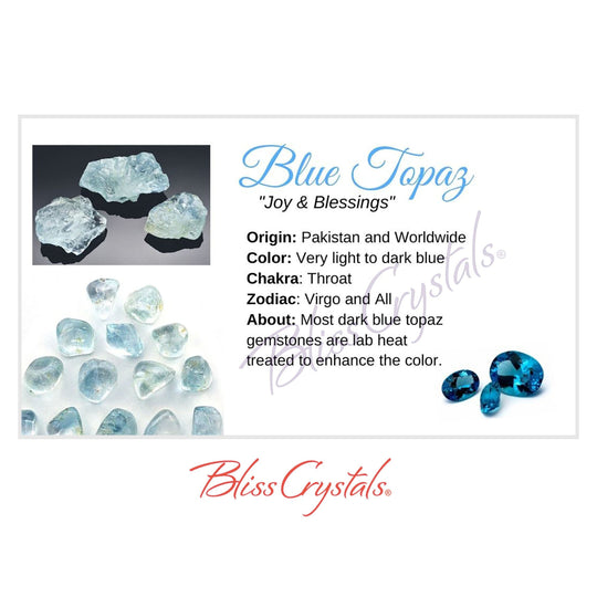 BLUE TOPAZ Crystal Information Card, Double sided #HC129