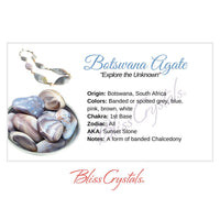 Thumbnail for BOTSWANA AGATE Crystal Information Card Double sided #HC144