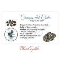 Thumbnail for CAMPO DEL CIELO Crystal Information Card Double sided #HC164