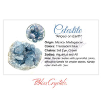 Thumbnail for CELESTITE Crystal Information Card Double sided #HC47