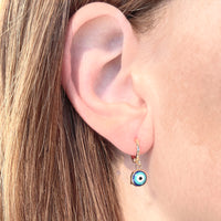Thumbnail for Evil Eye Gold Plated Copper Earrings #J744