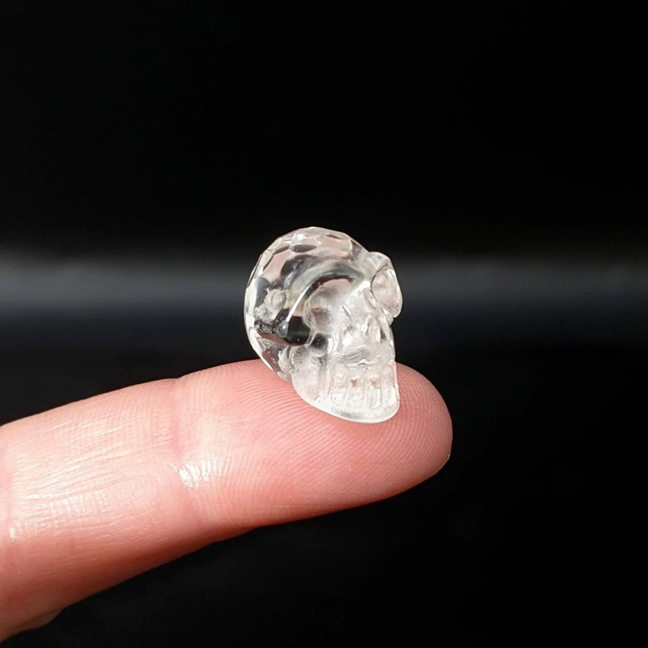 Crystal Faceted Mini Skull Bead (6g) #SK7838 - Quartz -