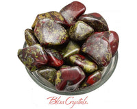 Thumbnail for 1 XL DRAGON Blood Stone Jasper Tumbled Crystal Green and Red for Courage Jewelry & Crafts Healing Crystal and Stone #DB01
