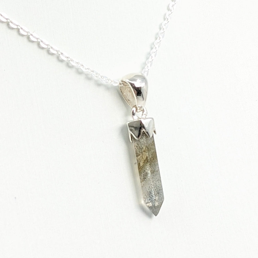 Dainty Point Necklace 18- Lapis Labradorite or Rose Quartz -