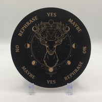 Thumbnail for Deer Moon Phase 4 Black Wood Pendulum Board #SK2203D - $19