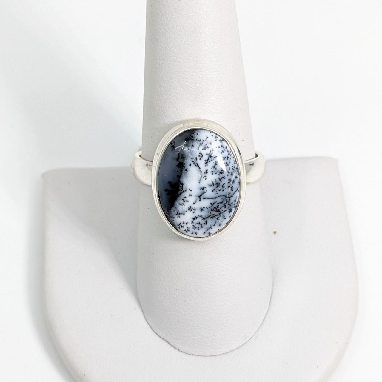 Dendrite Agate Oval Ring Sz 9 #SK8551 - $89