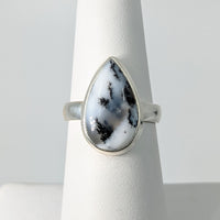 Thumbnail for Dendrite Agate Teardrop Sterling Silver Ring Sz. 6 #SK8334 -