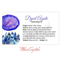 Thumbnail for DYED AGATE Crystal Information Card Double sided #HC88