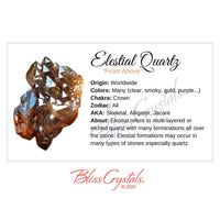 Thumbnail for ELESTIAL QUARTZ Crystal Information Card Double sided #HC137