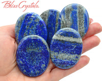 Thumbnail for LAPIS LAZULI Palm w Pyrite Polished Thumb Stone #LL10