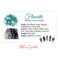 Thumbnail for FLUORITE Crystal Information Card Double sided #HC24