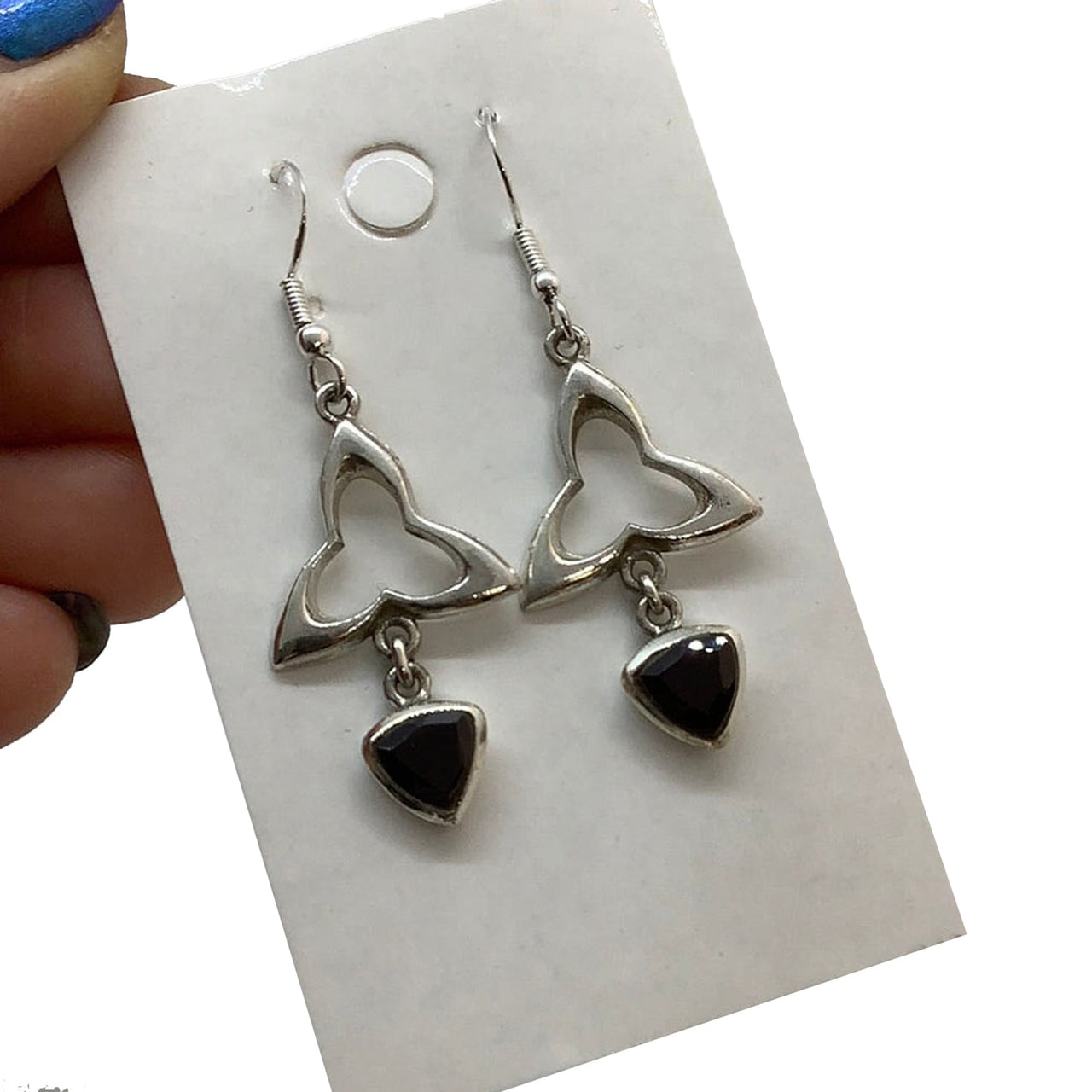 Garnet Earrings Tri Design (7g) #SK5679