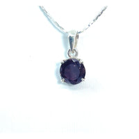 Thumbnail for Garnet Faceted Round Sterling Silver Pendant (2g) #SK5653 - 