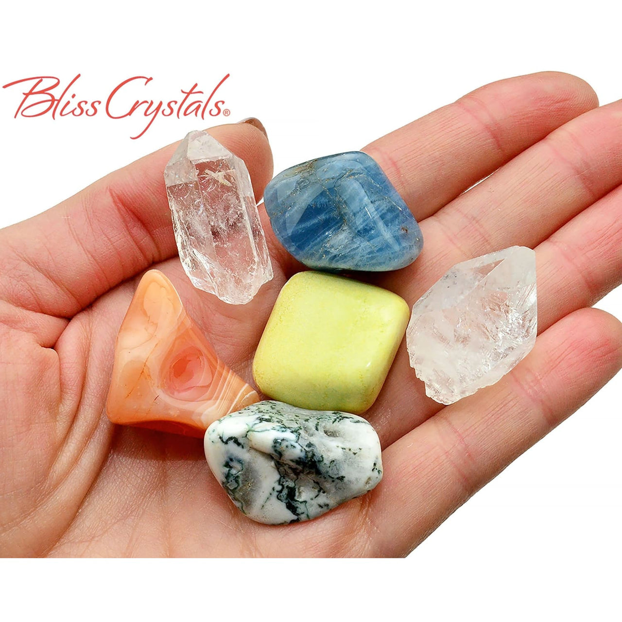 GEMINI Zodiac Set of 6 Crystals + Gift Box Bag & Info Card 