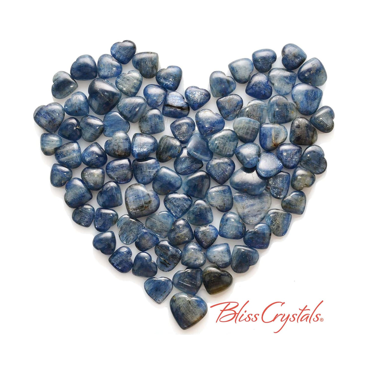 Gemmy! 1 BLUE KYANITE Mini Heart Polished Tumbled Stone 
