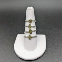 Thumbnail for Genuine Moldavite Sterling Silver Twist Band Ring You Choose