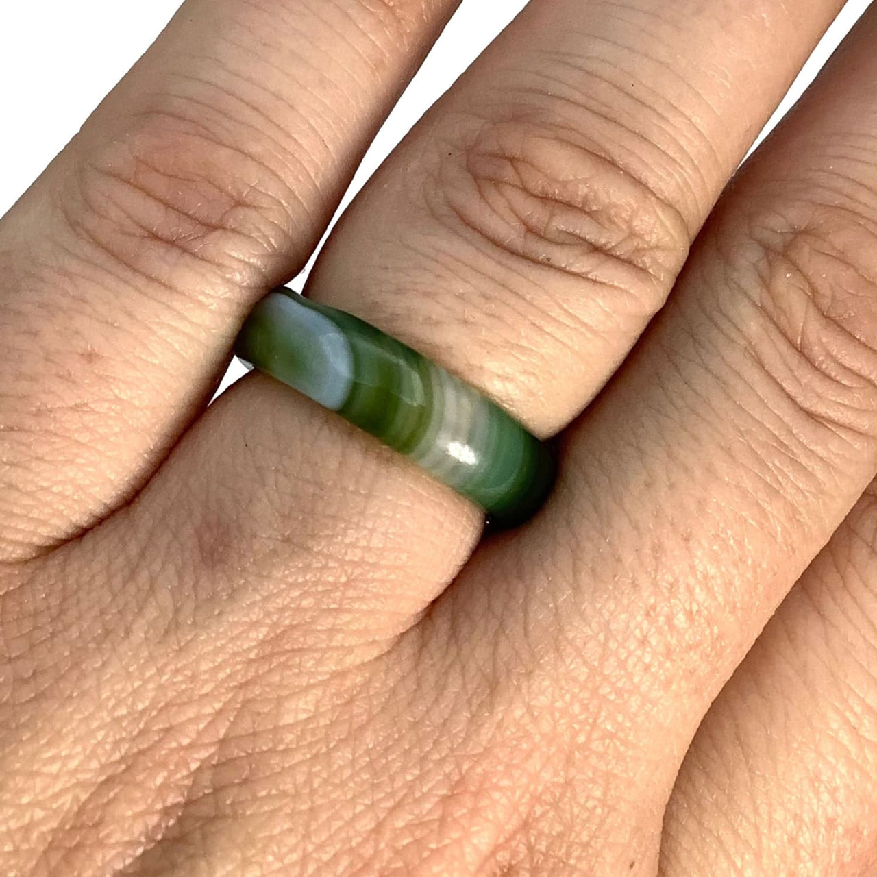 Green Agate Stone Ring #SK2557