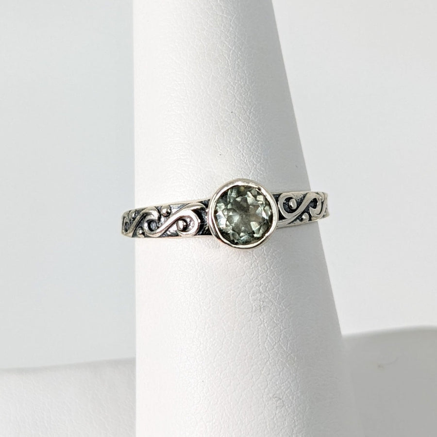 Green Amethyst Faceted Ring #SK8315 - $59