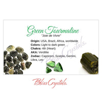 Thumbnail for GREEN TOURMALINE Crystal Information Card Double sided 
