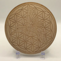 Thumbnail for Hummingbird Flower Of Life Etched Wood Grid, You Pick Size #SK2216