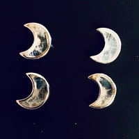Thumbnail for Moonstone Moon Sterling Silver Stud Earrings #J618