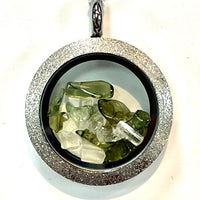 Thumbnail for SALE Moldavite and Phenacite Locket Pendant Necklace #J577