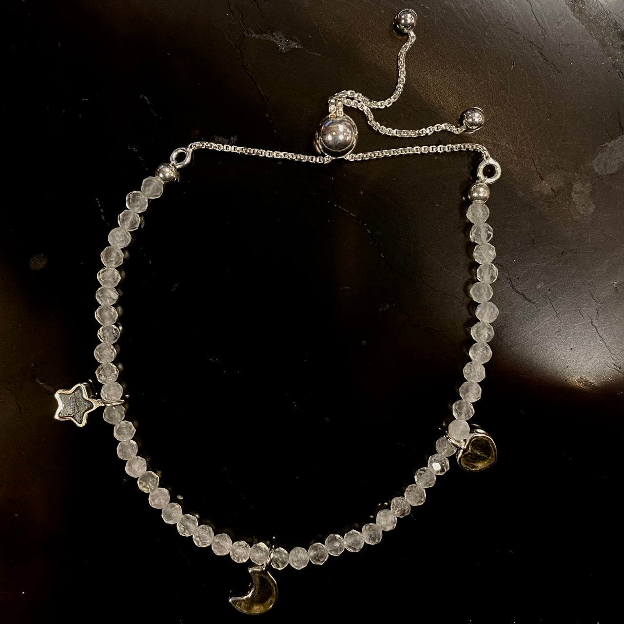Pink Tourmaline Faceted Adjustable Chain 6" Charm Bracelet #J070