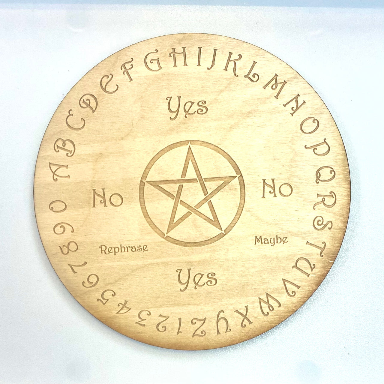 8" Pentagram Pendulum Board Wood Grid #K142