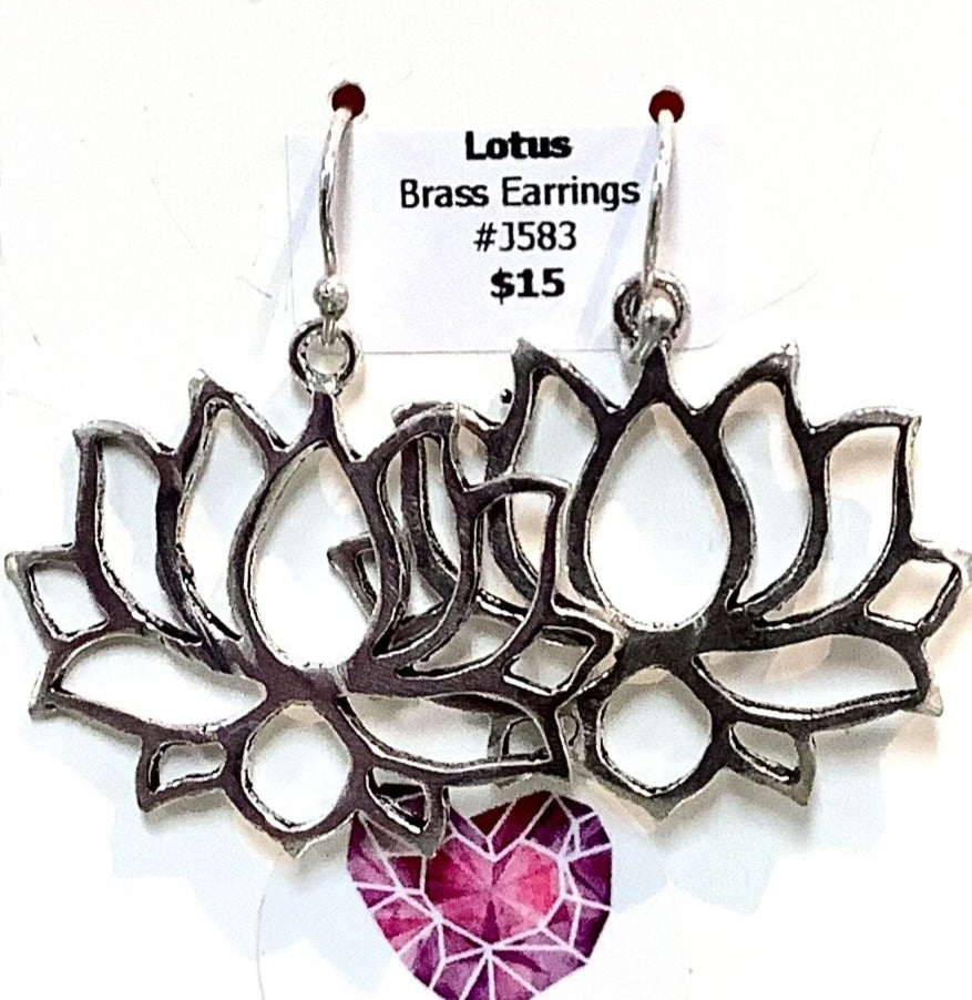 Lotus Brass Earrings #J583