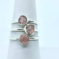 Thumbnail for Rose Quartz Natural Dainty Stackable Sterling Silver Ring #J022