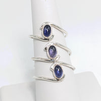 Thumbnail for Iolite Dainty Ring Oval Swoop Sterling Silver #SK7994 - $49