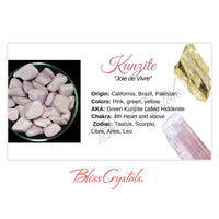 Thumbnail for KUNZITE Crystal Information Card Double sided #HC96