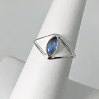 Thumbnail for Labradorite Dainty Marquis Sterling Silver Ring #SK8319 - 