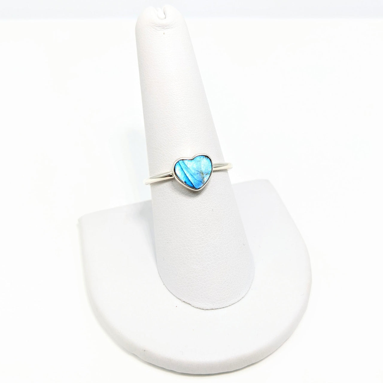Labradorite Mini Heart Ring Pick Size #SK8874 - $39