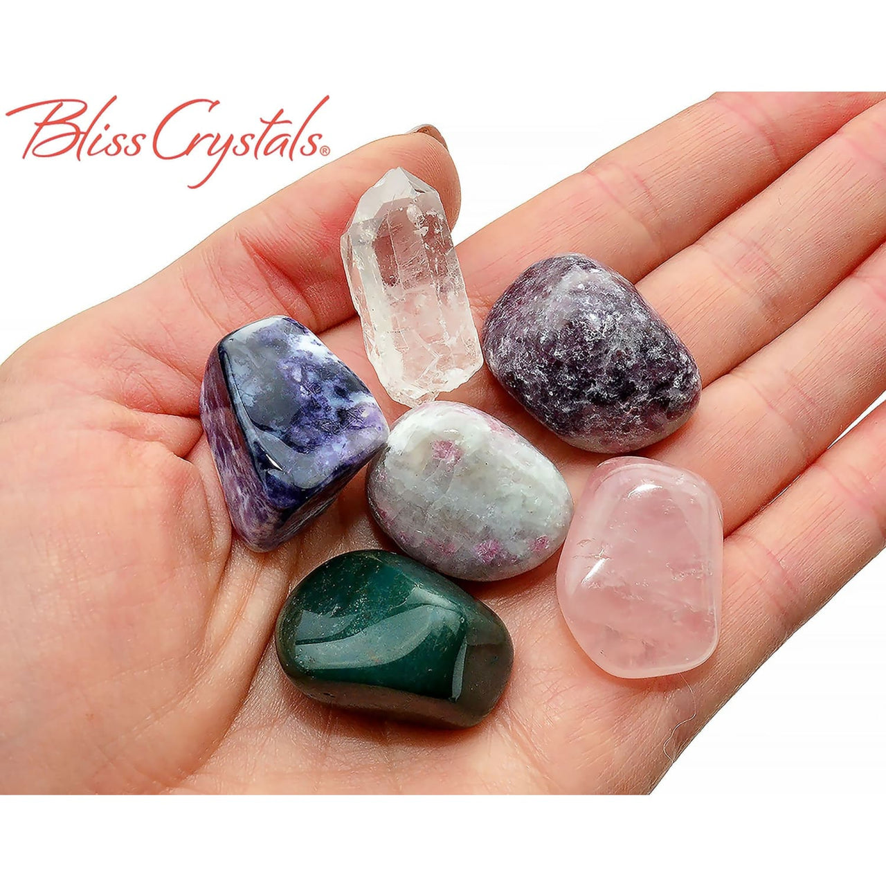 LIBRA Zodiac Set of 6 Crystals + Gift Box Bag & Info Card 
