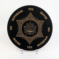 Thumbnail for Lotus Mandala Black Wood Pendulum Board - Choose Size 