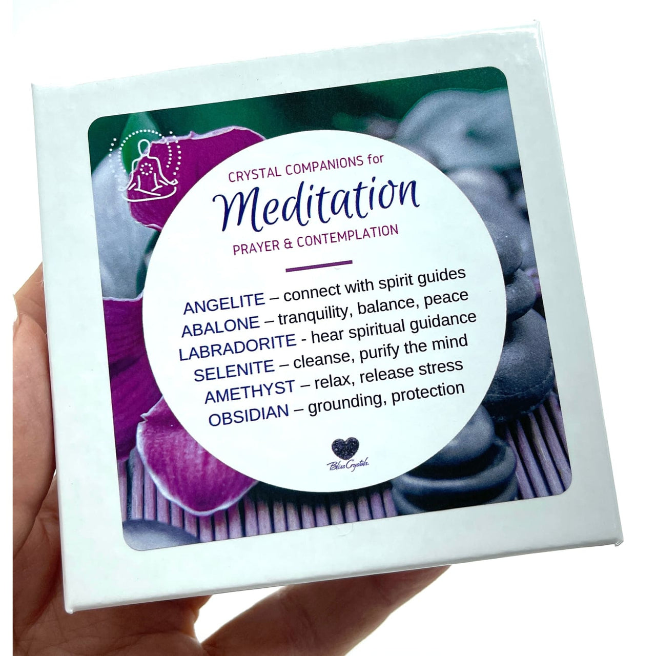 Meditation & Prayer Crystal Companion Set w Gift Box 