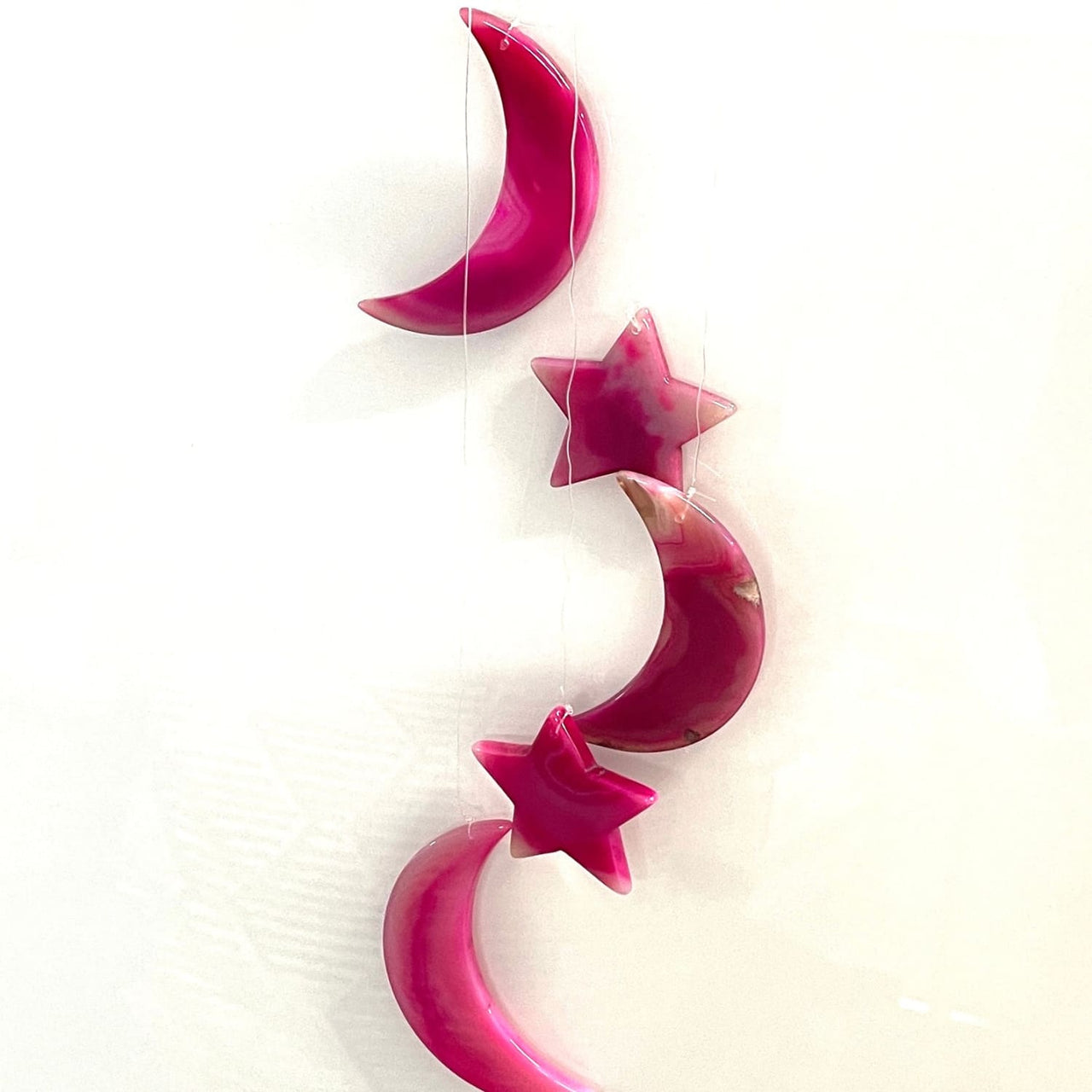 Moon Star Pink Agate Chime - $24